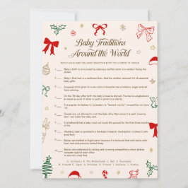 Convite Christmas Baby Shower Baby Traditions Game Card