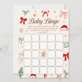 Convite Christmas Baby Shower Bingo Game Downloadable Card