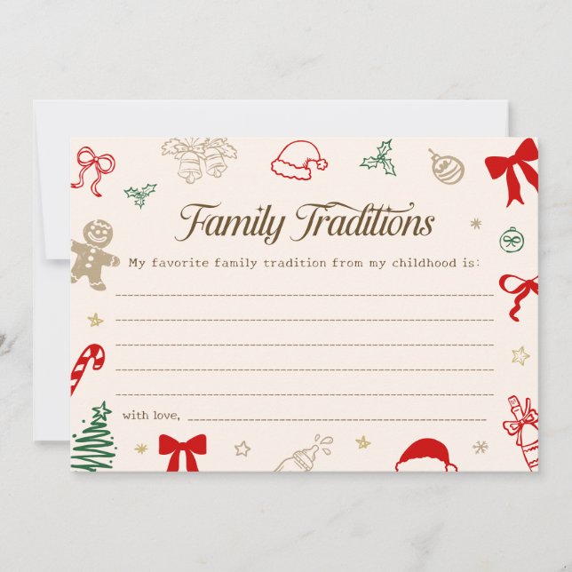 Convite Christmas Baby Shower Family Traditions Game Card (Frente)