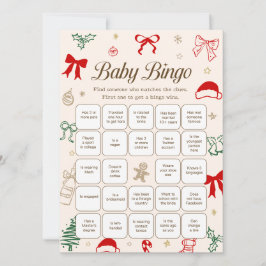 Convite Christmas Baby Shower Find the Guest Downloadable