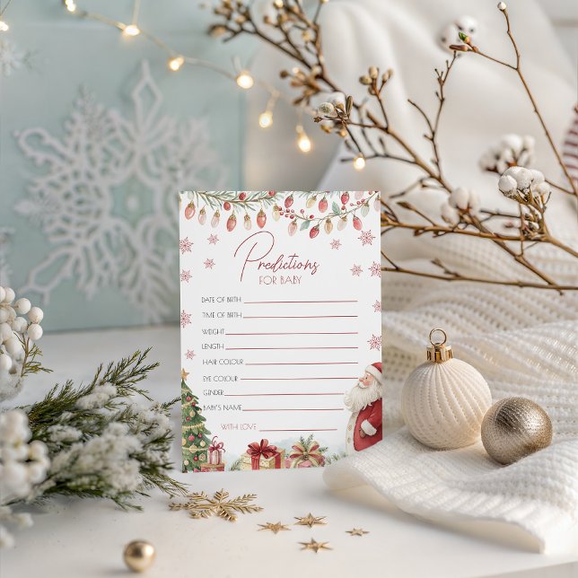 Convite Christmas Baby Shower Prediction Card (Criador carregado)