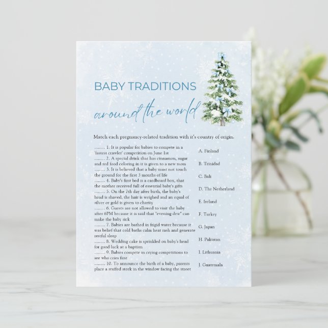 Convite Christmas Baby Traditions Around The World Game (Em pé/Frente)
