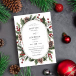 Convite Christmas Berries & Pine Wedding<br><div class="desc">Get your guests in the holiday spirit for your Christmas or Holiday wedding with your Christmas Berries & Pine Wedding Invitations. Featuring red berries,  pine cones,  and holiday greenery.</div>