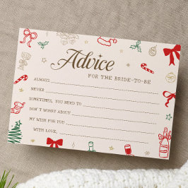 Convite Christmas Bridal Shower Advice for the Bride Card