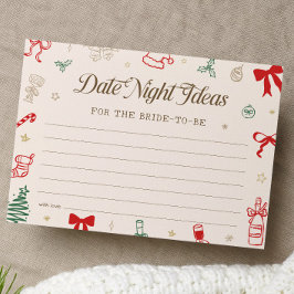 Convite Christmas Bridal Shower Date Night Ideas Card