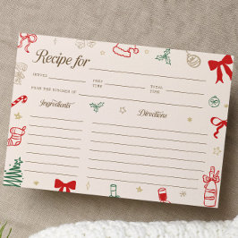 Convite Christmas Bridal Shower Recipe Card