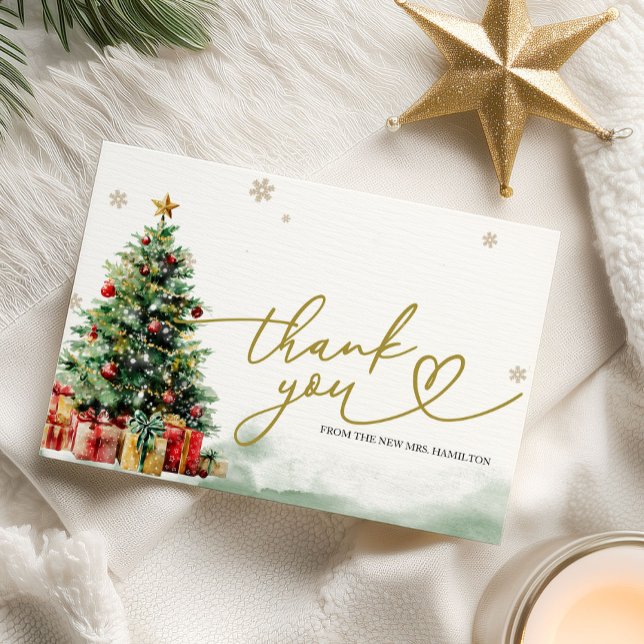 Convite Christmas Bridal Shower Thank You Card (Criador carregado)