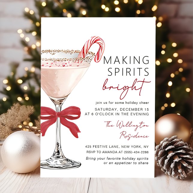 Convite Christmas Cocktail Holiday Party Invitation (Criador carregado)