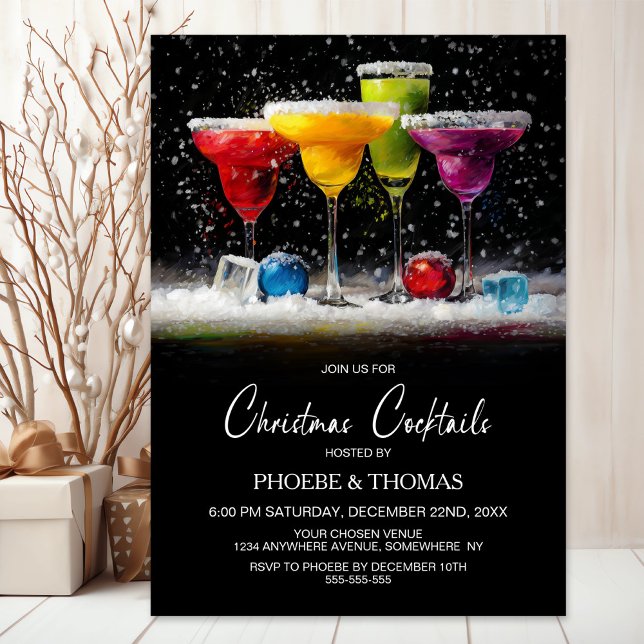Convite Christmas Cocktail Party (Criador carregado)