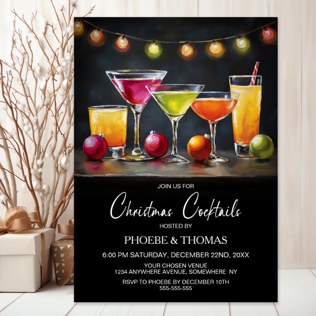Convite Christmas Cocktail Party (Criador carregado)