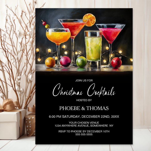 Convite Christmas Cocktail Party (Criador carregado)