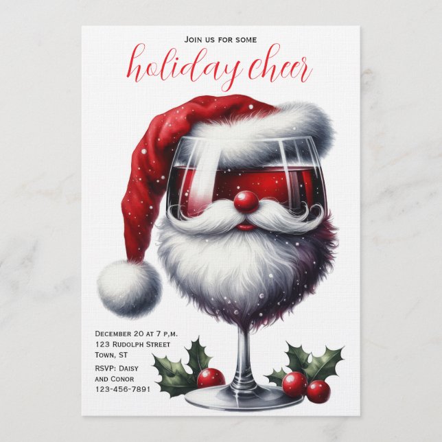 Convite Christmas Cocktail Party Invitation (Frente)