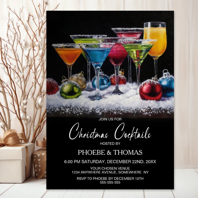 Convite Christmas Cocktails Party (Criador carregado)