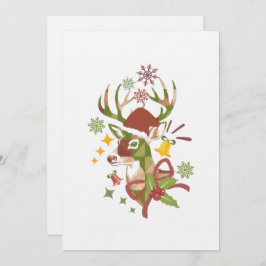 Convite Christmas Colorful Deer Design