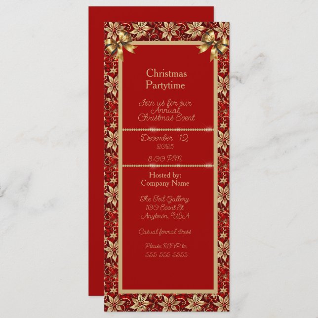 Convite Christmas Company Partytime Invitation (Frente/Verso)