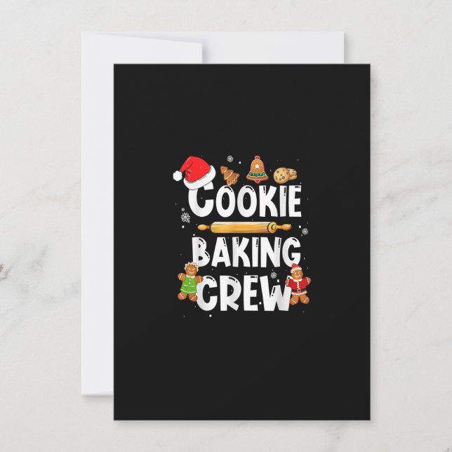 Convite Christmas Cookie Baking Crew Funny Pajamas Family  (Frente)