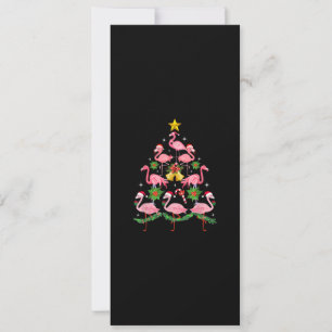 Convite Christmas - Cute Flamingo Christmas Tree