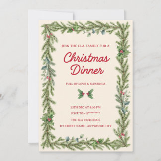 Convite Christmas Dinner Invitation card