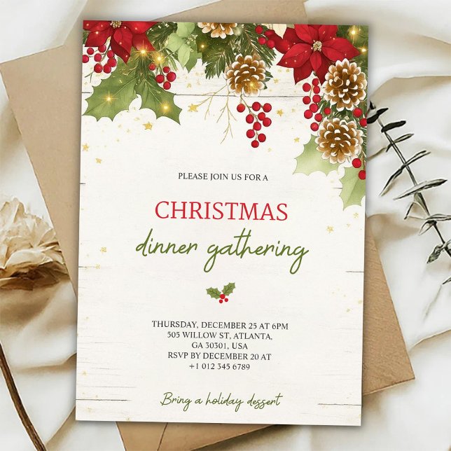 Convite Christmas dinner invitation card (Criador carregado)