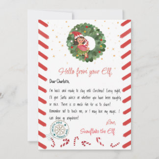Convite Christmas elf postcard