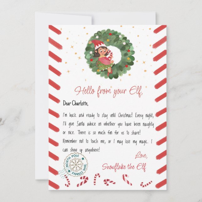 Convite Christmas elf postcard (Frente)
