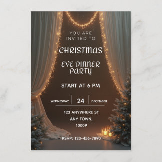 Convite Christmas Eve dinner party invitation template