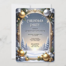 Christmas Frame Holiday Party Invitation