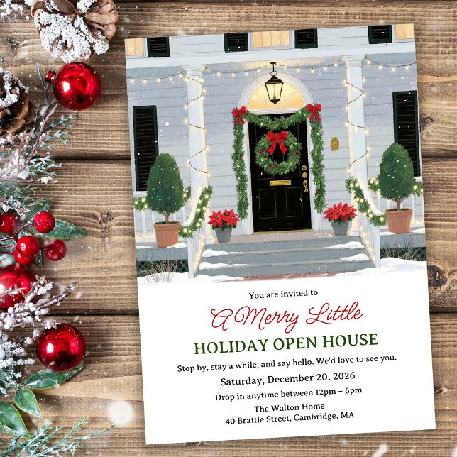 Convite Christmas Front Door Open House  (Criador carregado)