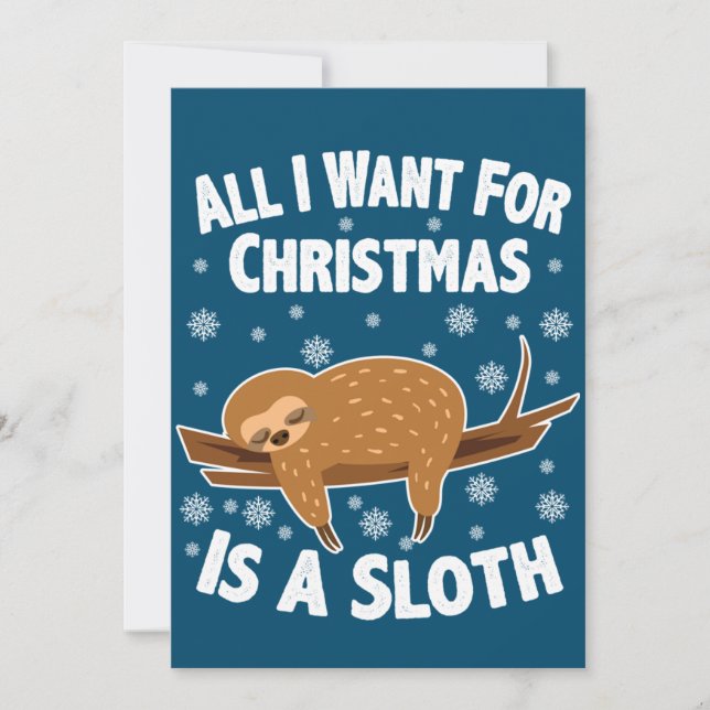 Convite Christmas Funny Sloth (Frente)