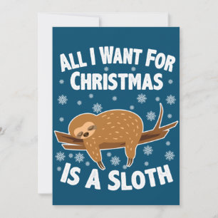 Convite Christmas Funny Sloth