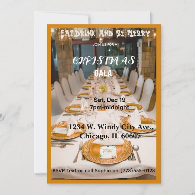 Convite Christmas Gala Invitation (Frente)