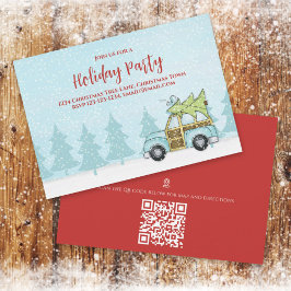 Convite Christmas Holiday Party Winter Festive QR Code Map