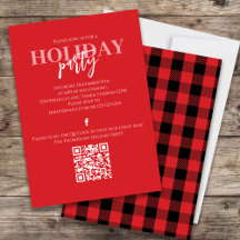 Christmas Holiday Rustic Buffalo Red Plaid QR Code