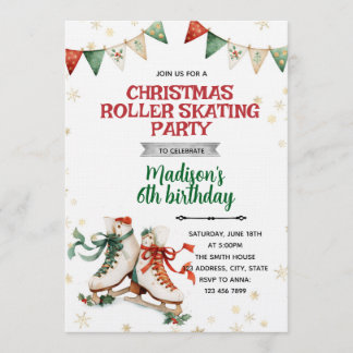 Convite Christmas Ice Skating Party Invitation