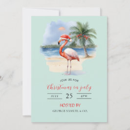 Convite Christmas in July Custom Company Name Logo & Text
