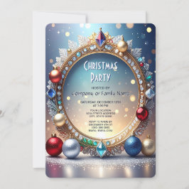 Convite Christmas Jewel Frame Holiday Party Invitation