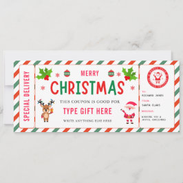 Convite Christmas Kids Coupon Certificate Rudolph Santa