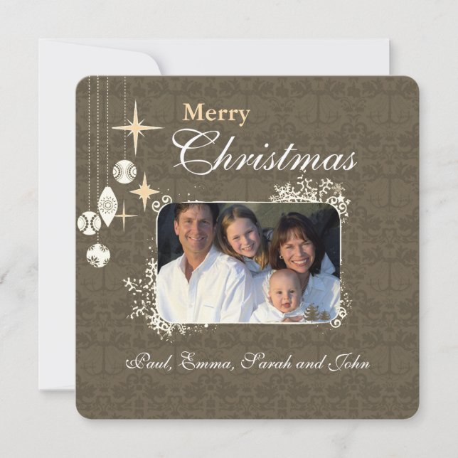 Convite Christmas Letter on Back Chandelier Christmas Card (Frente)