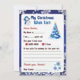 Convite Christmas Letter to Santa Winter Wonderland
