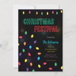 Convite Christmas Lights Festival Invitation
