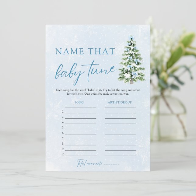 Convite Christmas Name That Baby Tune Baby Shower Game (Em pé/Frente)