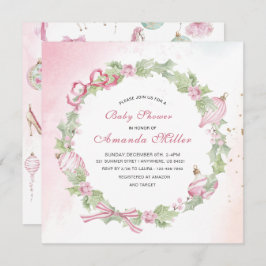 Convite Christmas Nutcracker Ballet Pink watercoInvitation