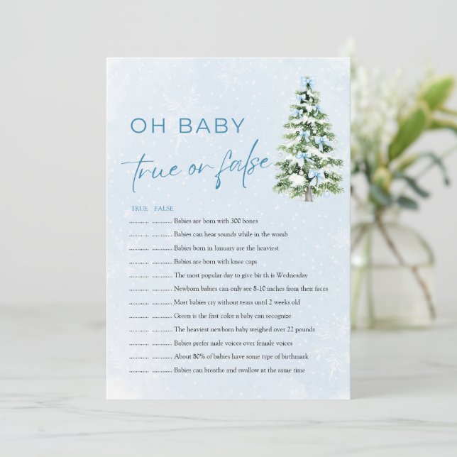 Convite Christmas Oh Baby True or False Baby Shower Game (Em pé/Frente)