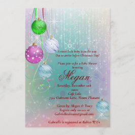 Convite Christmas Ornament Baby Shower Invitation, Winter