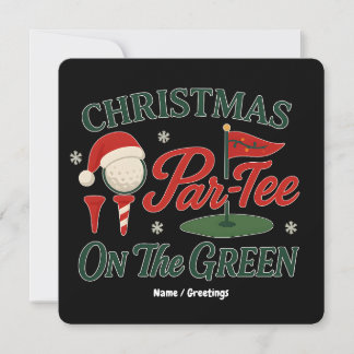 Convite Christmas Par-Tee On The Green Funny Golf Christma