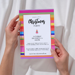 Convite Christmas Party Colorful Stripes