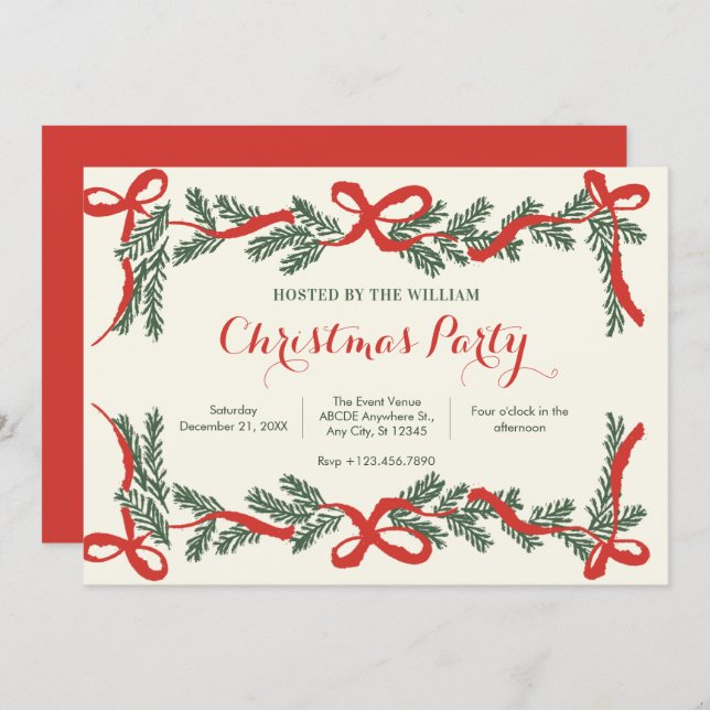 Convite Christmas Party Invitation (Frente/Verso)