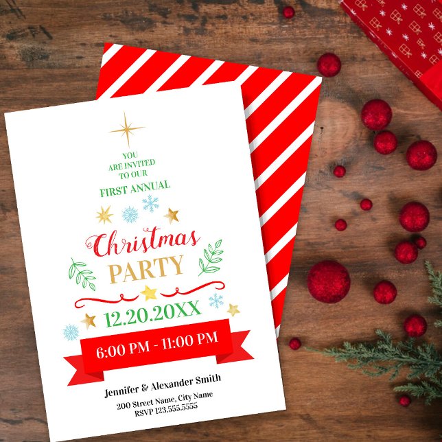 Convite Christmas Party Invitation (Criador carregado)