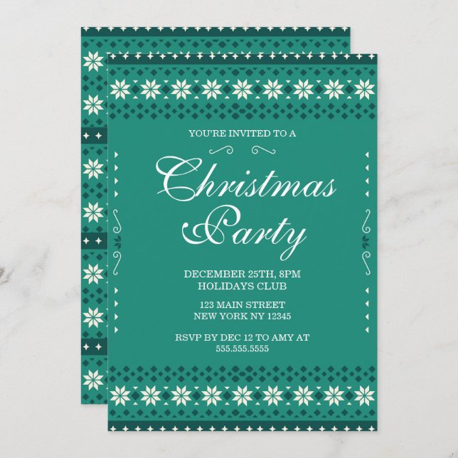 Convite Christmas Party Invitation  (Frente/Verso)