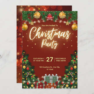 Convite Christmas Party Invitation Flyer